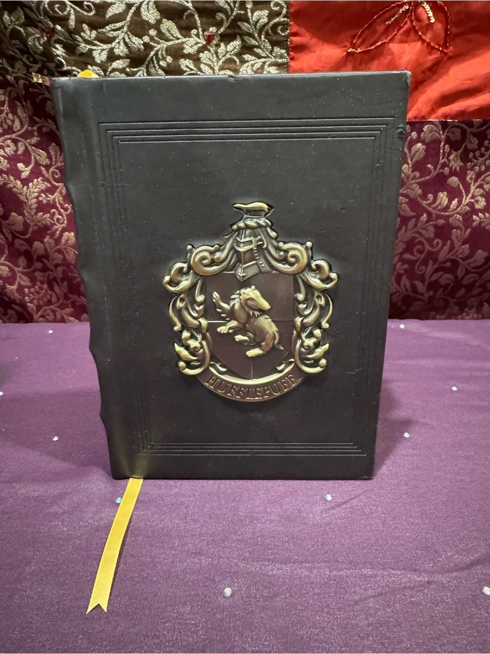 Hufflepuff Crest Embossed Journal - Black with Gold Accent New from Park